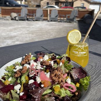 Base Camp Provisions - Beets and Cheese Salad with a Saffron Aperol Spritz - Bars Near Me - Fruita, Colorado Base Camp Provisions - Beets and Cheese Salad with a Saffron Aperol Spritz - Bars Near Me - Fruita, Colorado