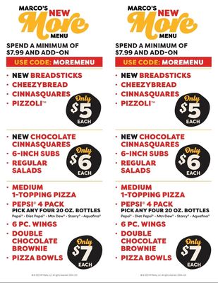 Menu photo 2 Marco's Pizza Kississimmee, FL Menu photo 2 Marco's Pizza Kississimmee, FL