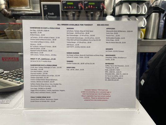 Menu photo 6 Norm's Diner Groton, CT