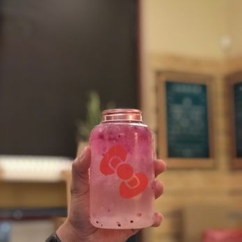 Pawfect Drinks - Lychee sparkling with dragonfruit tea and lychee bits - Bubble Tea Near Me - San Gabriel, California