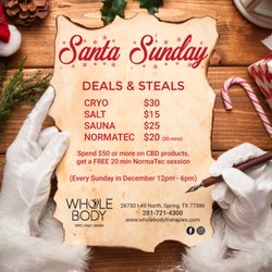 Whole Body - SANTA SUNDAY SPECIALS IN DECEMBER!