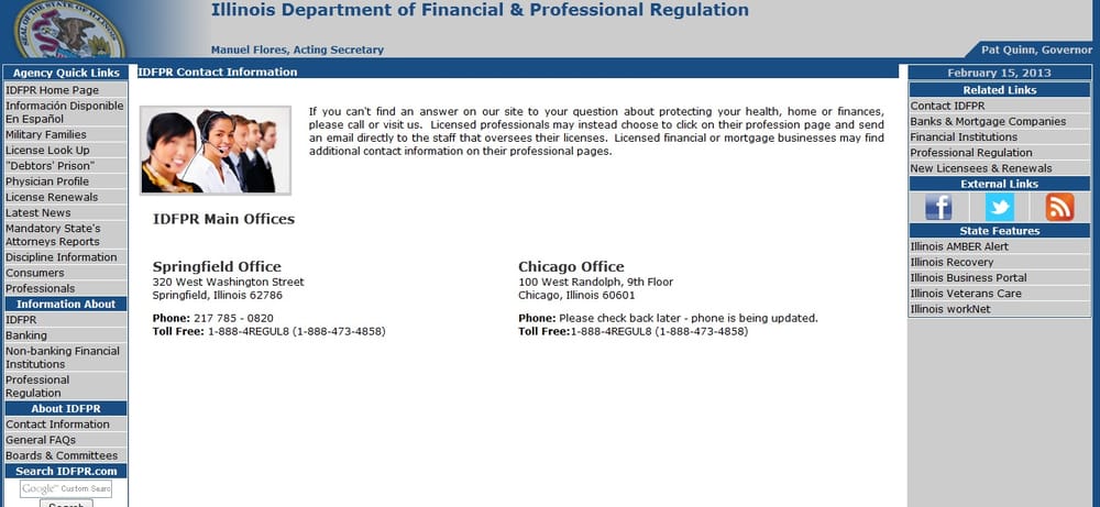ILLINOIS DEPARTMENT OF FINANCIAL AND PROFESSIONAL