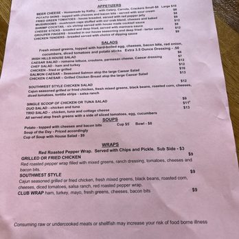 Irish Hills Restaurant - lunch menu - Bars Near Me - Mount Sterling, Kentucky Irish Hills Restaurant - lunch menu - Bars Near Me - Mount Sterling, Kentucky