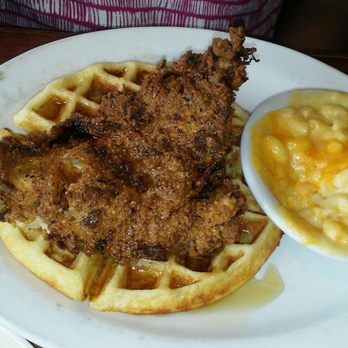 Thunderbird Cafe - Fried chicken on waffle with mac n cheese. - Breakfast & Brunch Near Me - McGaheysville, Virginia Thunderbird Cafe - Fried chicken on waffle with mac n cheese. - Breakfast & Brunch Near Me - McGaheysville, Virginia