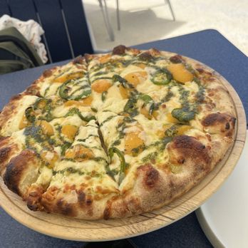 24 Coastal Grill - Georgia Peacha (peach and jalepeno pizza) - Bars Near Me - Jekyll Island, Georgia