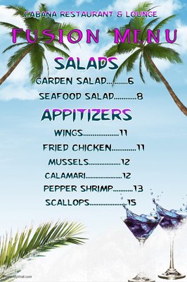 Menu photo 2 Cabana Restaurant & Lounge Mississauga, ON Menu photo 2 Cabana Restaurant & Lounge Mississauga, ON