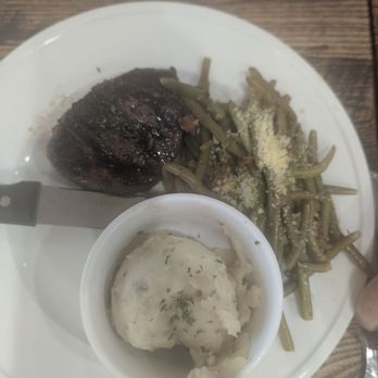Brady's Steaks and Seafood - This is the 6oz Fillet Mignon, with green beans and mashed potatoes. My son ate all of his steak which never happens. - Seafood Near Me - Pascagoula, Mississippi Brady's Steaks and Seafood - This is the 6oz Fillet Mignon, with green beans and mashed potatoes. My son ate all of his steak which never happens. - Seafood Near Me - Pascagoula, Mississippi