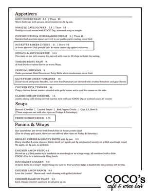 Menu photo 5 COCO's Cafe & Wine Bar Lawrenceville, IL Menu photo 5 COCO's Cafe & Wine Bar Lawrenceville, IL