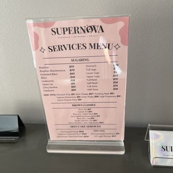 Supernova Esthetics - Pricing list 2026 - Waxing Near Me - Chicago, Illinois