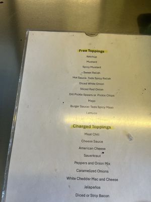 Menu photo 1 Ted's Hot Dogs Tempe, AZ