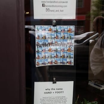 Hand And Foot - Flyers in the window - Bars Near Me - Corning, New York