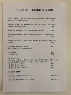 Menu photo 1 Alchemy Wanaka, OTA