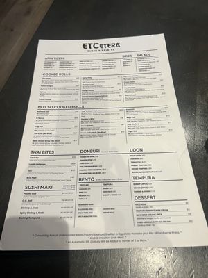 Menu photo 6 Etcetera Sushi & Thai Bites Corona, CA Menu photo 6 Etcetera Sushi & Thai Bites Corona, CA