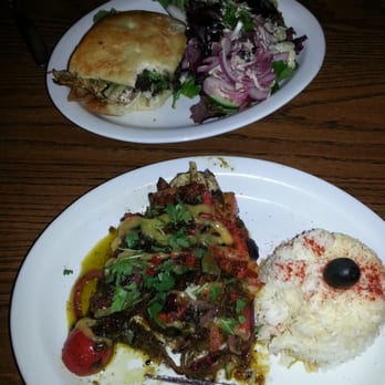Cafe Cusco - Black Olive Trout w/ rice and Pollo Oliva sandwich w/ greens. - Peruvian Near Me - Springfield, Missouri Cafe Cusco - Black Olive Trout w/ rice and Pollo Oliva sandwich w/ greens. - Peruvian Near Me - Springfield, Missouri