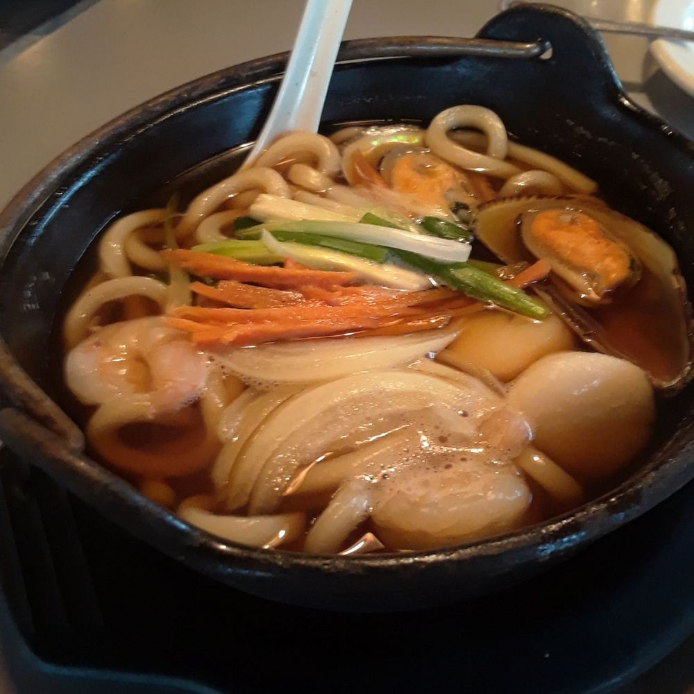 Samurai Sushi Garden - Shrimp, Mussels, and Scallops Noodle Soup. - Japanese Near Me - Anchorage, Alaska Samurai Sushi Garden - Shrimp, Mussels, and Scallops Noodle Soup. - Japanese Near Me - Anchorage, Alaska