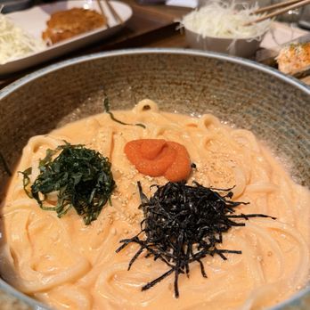 Udon Lab - Mentaiko Cream Udon, a specialty here - Noodles Near Me - New York, New York Udon Lab - Mentaiko Cream Udon, a specialty here - Noodles Near Me - New York, New York