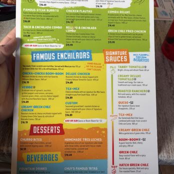 Chuy's - Menu back - Tex-Mex Near Me - Kissimmee, Florida