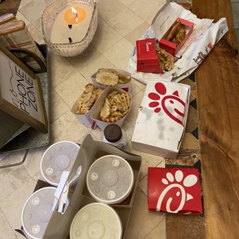 Chick-fil-A - This was a picture of the food we received before returning back to the restaurant just so they saw what all we received - Fast Food Near Me - Humble, Texas