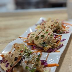 The Library Kitchen & Bar - Edamame Pot Stickers with lotus root