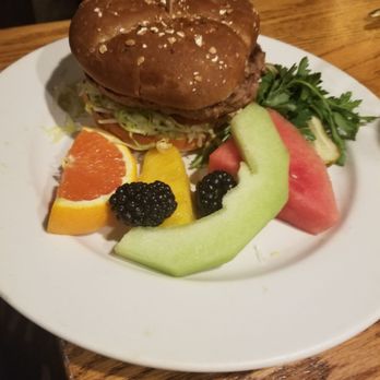 The Kettle - Burger with fruits - average at best - Diners Near Me - Manhattan Beach, California