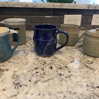 Claybanks Pottery - Three coffee mugs, a cream pitcher and a sugar bowl~ I love them all - Art Galleries Near Me - New Era, Michigan