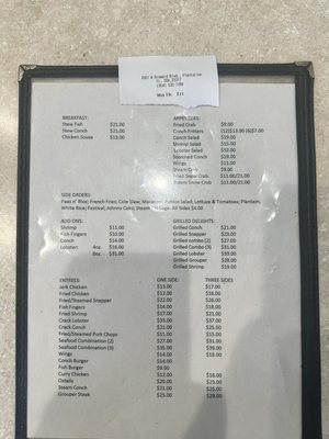 Menu photo 1 Conch Heaven 2 Go Plantation, FL