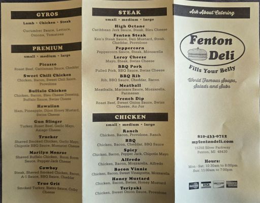 Menu photo 1 Fenton Deli Fenton, MI