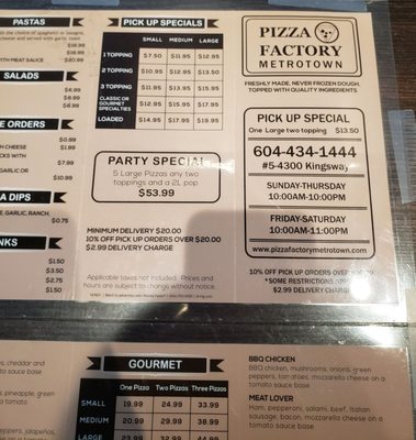 Menu photo 3 Pizza Factory Burnaby, BC Menu photo 3 Pizza Factory Burnaby, BC