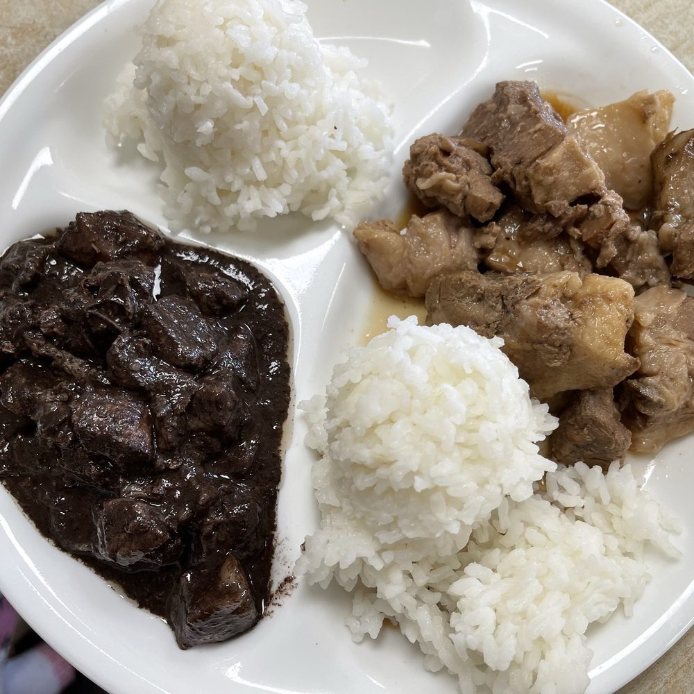 Thelma's Restaurant - Thelma's Pork Adobo and Dinuguan Combo - Filipino Near Me - Waipahu, Hawaii Thelma's Restaurant - Thelma's Pork Adobo and Dinuguan Combo - Filipino Near Me - Waipahu, Hawaii