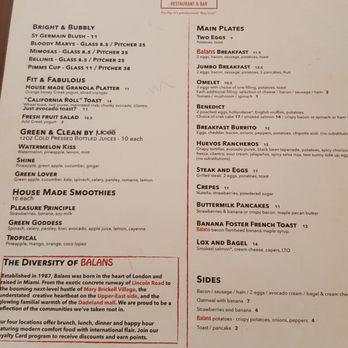Balans - The brunch menu - New American Near Me - Miami Beach, Florida Balans - The brunch menu - New American Near Me - Miami Beach, Florida