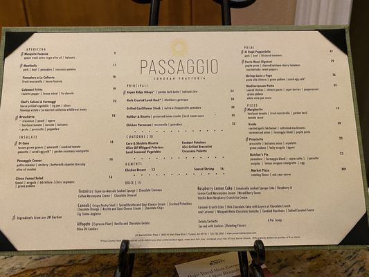 Menu photo 3 Passaggio Tucson, AZ