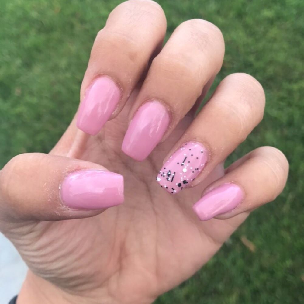 La Brea Nails - Full set of acrylics ($32). Super thick, messy on the sides but front view looks good. - Nail Salons Near Me - Fullerton, California La Brea Nails - Full set of acrylics ($32). Super thick, messy on the sides but front view looks good. - Nail Salons Near Me - Fullerton, California