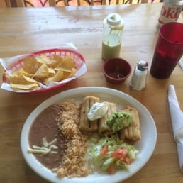 Lunchtime Chimichanga special.   Only $6.50