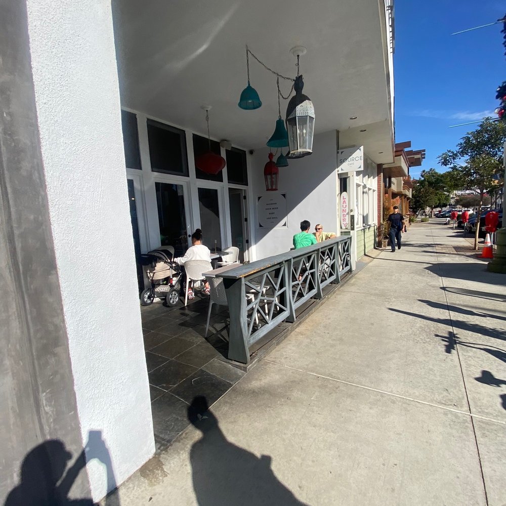 The Source Cafe - Outside seating and patio (cute pendants) - Juice Bars & Smoothies Near Me - Hermosa Beach, California The Source Cafe - Outside seating and patio (cute pendants) - Juice Bars & Smoothies Near Me - Hermosa Beach, California