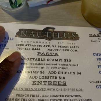 Nautilus Restaurant - Menu - Seafood Near Me - Virginia Beach, Virginia