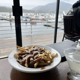 Lemon drop martini, Poutine and Pier View Lemon drop martini, Poutine and Pier View