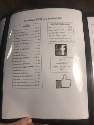 Menu photo 4 Early's Muddy Creek Cafe Falkner, MS