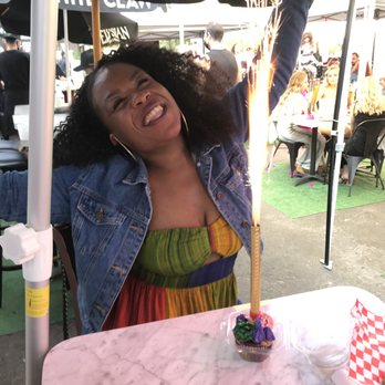 Masterful - My friend celebrating as we sang happy birthday for her with her individual cupcake! - Personal Chefs Near Me Masterful - My friend celebrating as we sang happy birthday for her with her individual cupcake! - Personal Chefs Near Me