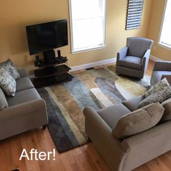 Bassett Furniture - JoAnne picks out furniture that fits the space and colors for the room. A whole different feeling!