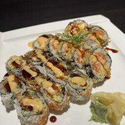 Volcano roll and shrimp tempura roll