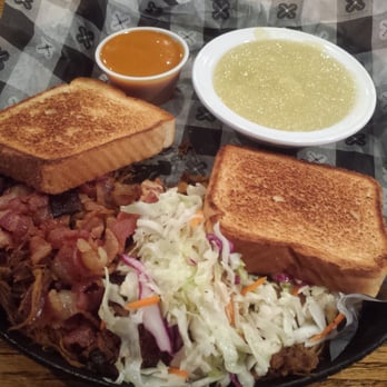 Cafe Telegraph - The pulled pork sandwhich with toasted bread, coleslaw, applesauce, and in house BBQ sauce. - Sports Bars Near Me - Saint Louis, Missouri Cafe Telegraph - The pulled pork sandwhich with toasted bread, coleslaw, applesauce, and in house BBQ sauce. - Sports Bars Near Me - Saint Louis, Missouri