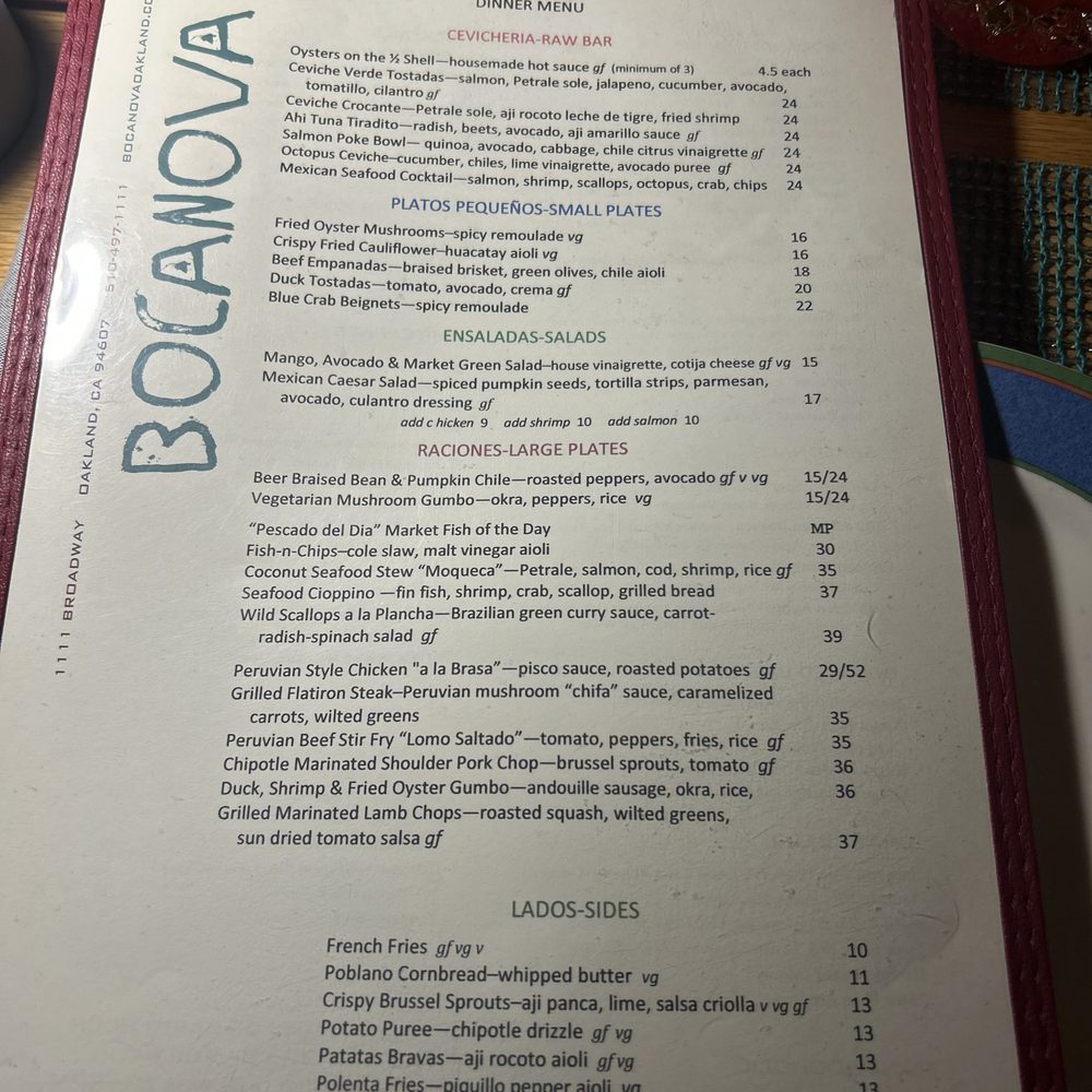 Bocanova - Menu - Latin American Near Me - Oakland, California Bocanova - Menu - Latin American Near Me - Oakland, California