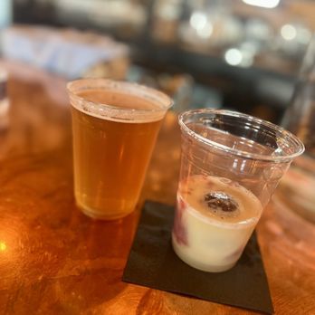 Giant Texas Distillers - A beer (forgot the name) and New York sour $13. Pretty yumtastic! - Distilleries Near Me - Houston, Texas Giant Texas Distillers - A beer (forgot the name) and New York sour $13. Pretty yumtastic! - Distilleries Near Me - Houston, Texas