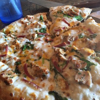 Mogio's Gourmet Pizza - Chicken and spinach Alfredo pizza - Pizza Near Me - Murphy, Texas Mogio's Gourmet Pizza - Chicken and spinach Alfredo pizza - Pizza Near Me - Murphy, Texas