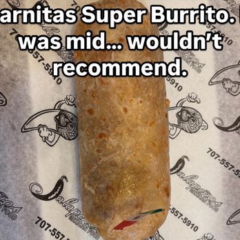Jalapenos Mexican Food - Carnitas Super Burrito - Mexican Near Me - Vallejo, California