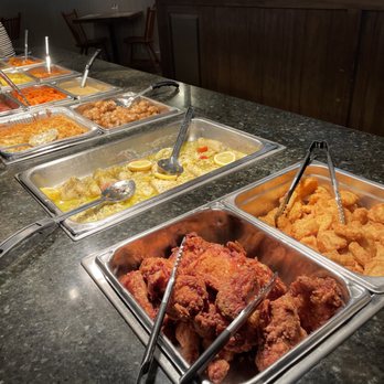 Miller's Smorgasbord - One of the hot buffets (including fried chicken and the surprisingly good baked fish) - Buffets Near Me - Ronks, Pennsylvania