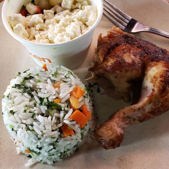 Viva Chicken - 1/4 Chicken with 2 Sides Cilantro Infused Rice and corn salad - Peruvian Near Me - Charlotte, North Carolina