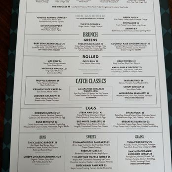 Catch - Sunday brunch Menu - Sushi Bars Near Me - West Hollywood, California