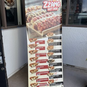 Zzang Hot Dog & Chicken - Menu outside - Korean Near Me - Oceanside, California Zzang Hot Dog & Chicken - Menu outside - Korean Near Me - Oceanside, California