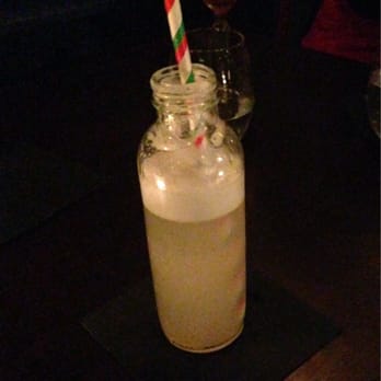 One Leicester Street - Burnt folk - Rhubarb curd gin, quince shrub, burnt butter cream soda - British Near Me - London, XGL
